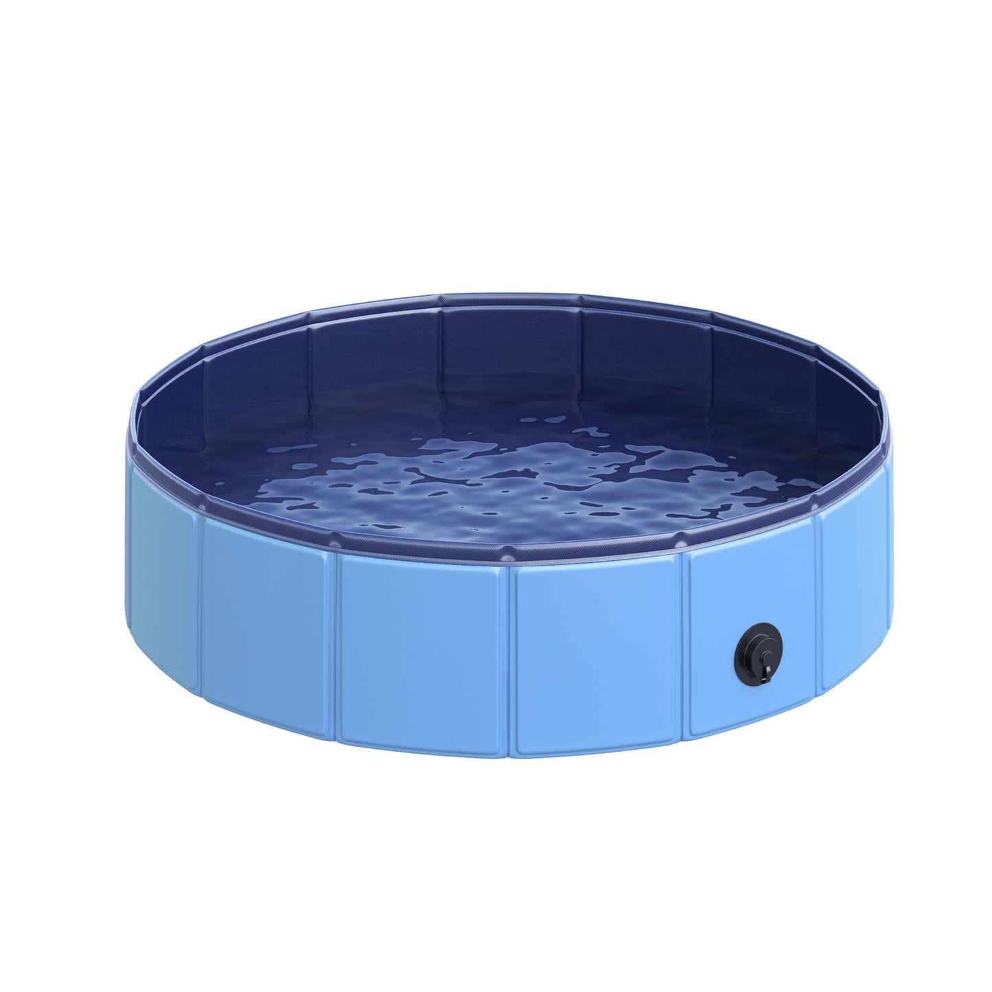 Foldable Plastic Dog Pool with Stable Edge for Pets, Ø80 x 20 cm, Blue