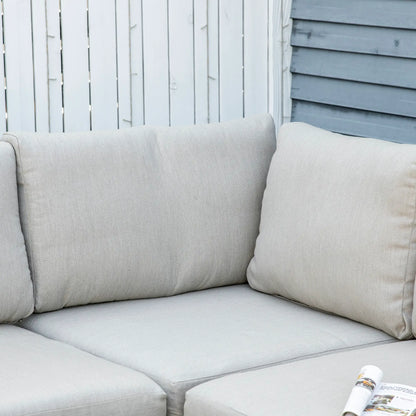 ALPI - 7 Piece Modular PE Rattan Garden Lounge Set with Cushions, Beige