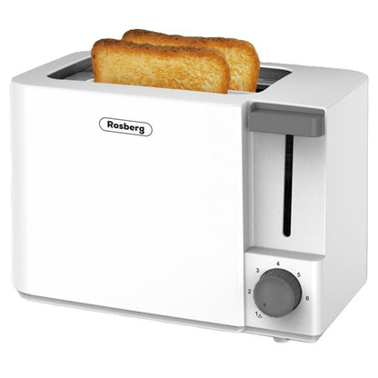 Rosberg R51440F-WH White Toaster – 2 Slices, 700W