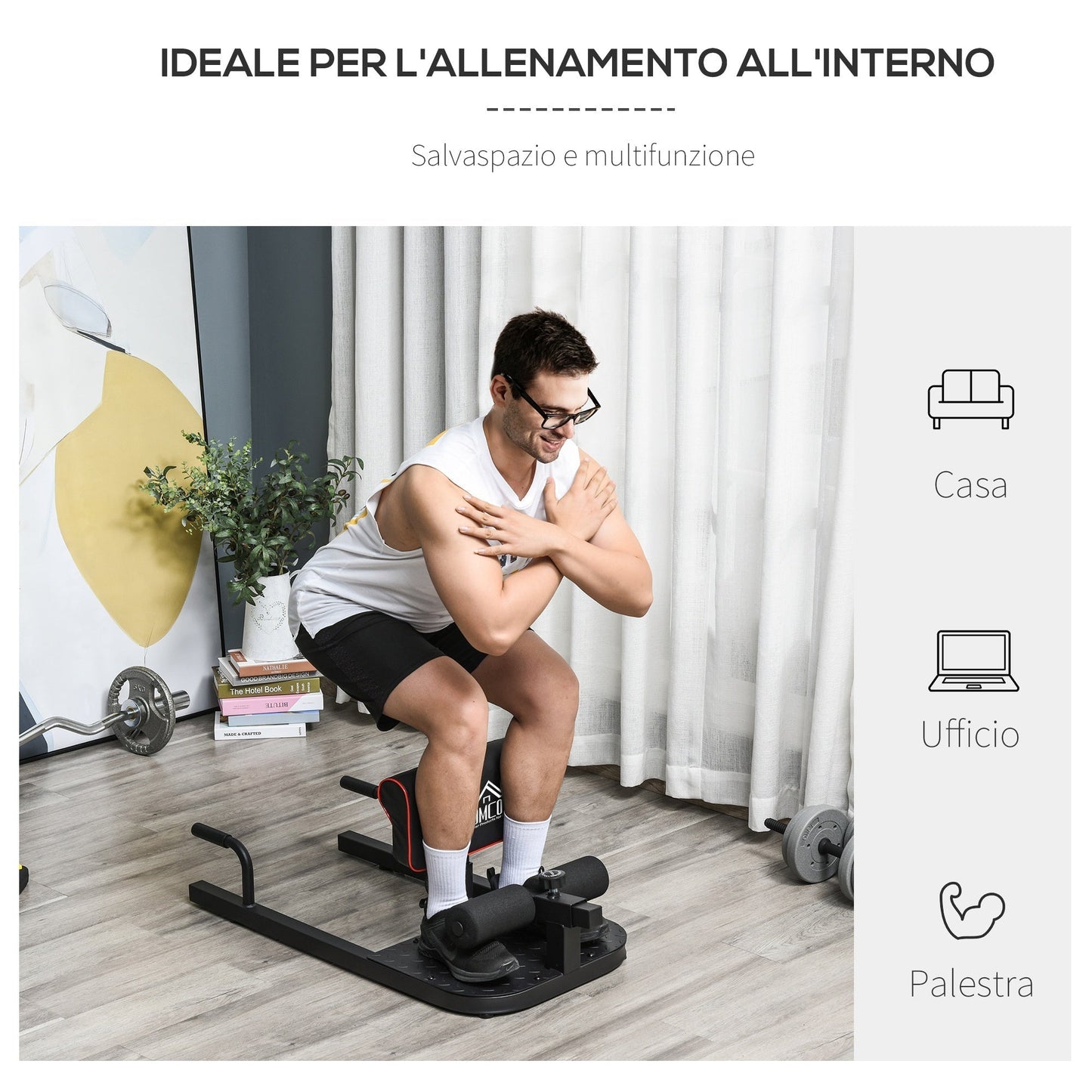 Squat Machine Deep Sissy Squat Sit Up Push Up Adjustable Steel 50x97x44.5-56.5cm