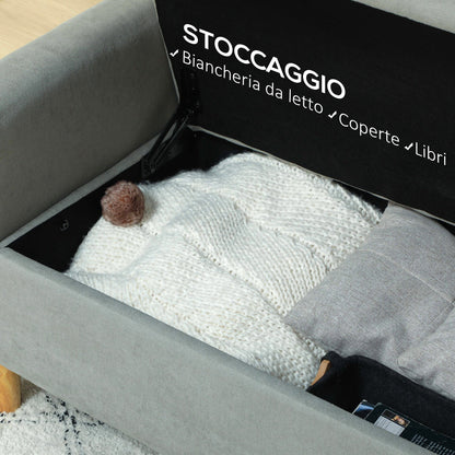 2 Seater Velvet Sofa with Lower Storage Compartment and Cushions, 140x72x82 cm, Grey