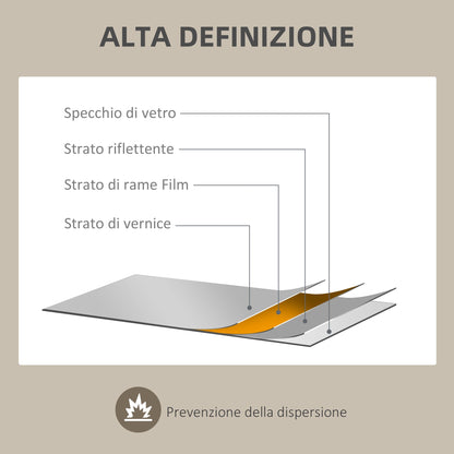 Modern Wall Mirror with Irregular Edges and Wooden Frame for Bedroom and Entrance, 80x60 cm