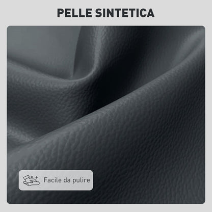 2-Seater Faux Leather Sofa with Armrests and Button Quilting, 115x73x83 cm, Black