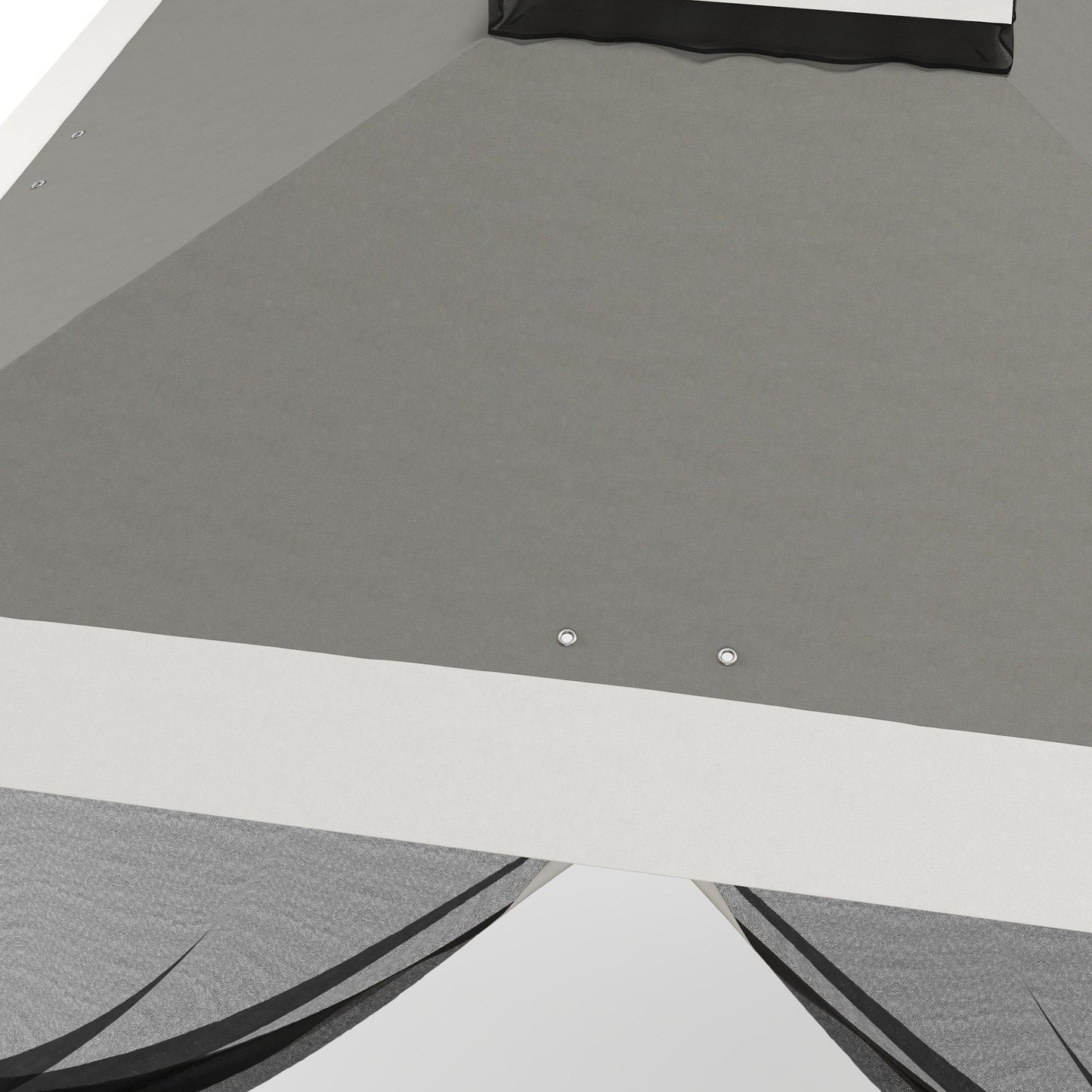 Height Adjustable Outdoor Gazebo with Mosquito Nets, in Metal and Oxford Fabric, 3.3x3.3x2.8 m, Dark Gray