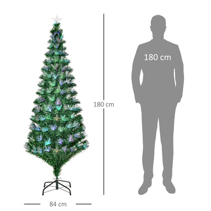 180 cm Christmas Tree with 230 LED & Fibre Optic Lights – Green