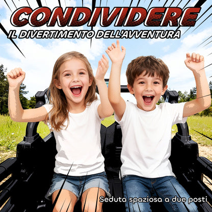 Electric Ride-On Toy Car for Children 3-8 Years, 24V, 2 Seats, Dual Motor, Remote Control and Soft Start, Orange