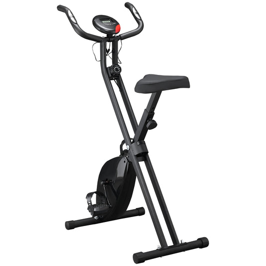 Professional Exercise Bike with Adjustable Resistance and Height, in Steel and PP, 41x86x112 cm, Black