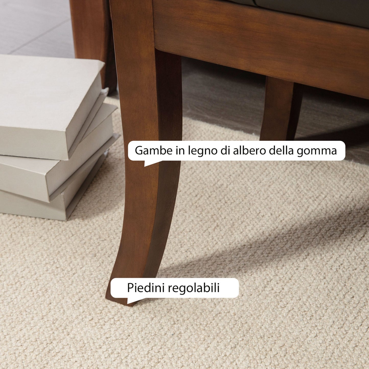 Upholstered Bed End Bench with Button Design and Curved Legs, PU Leather and Wood, 120x38x46 cm, Black