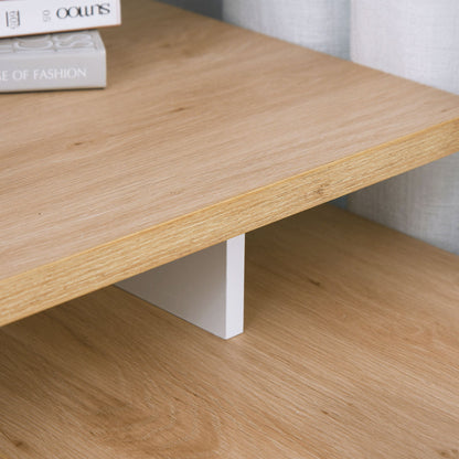 Corner Desk with 2-Tier Bookcase, Cabinet and Drawer, 140x117x76 cm, Wood and White