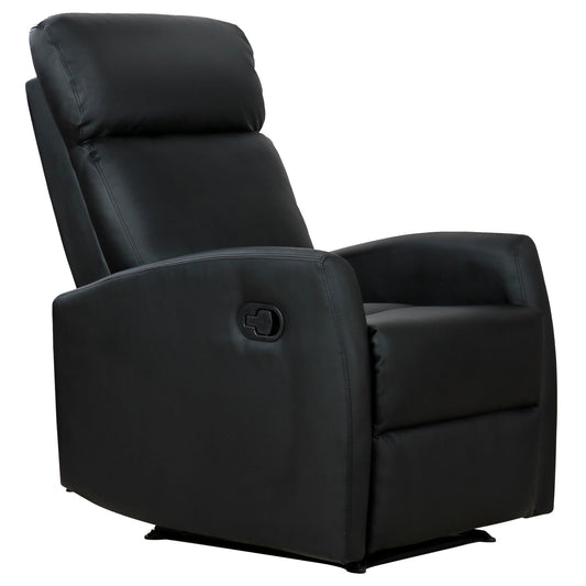 Reclining Relax Chair, Adjustable and Ergonomic, PU Leather with Padding, for Home and Office, 65x92x100 cm, Black
