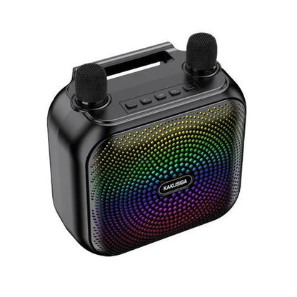 Rechargeable speaker, double microphone, led lights