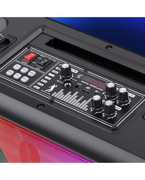 30W, portable speakers, led lights, double microphone