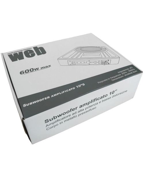600W, active, car subwoofer, die-cast metal, remote control