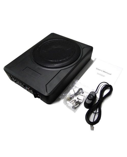600W, active, car subwoofer, die-cast metal, remote control