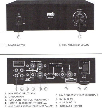 60W, PA amplifier, wire broadcasting system, WEB