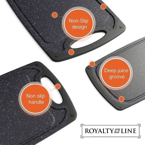 RoyaltyLine CB3PCB Chopping Board Set – 3 Sizes, Non-Slip