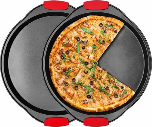 RoyaltyLine Perforated Pizza Pan Set – 43cm & 38cm