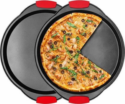 RoyaltyLine Perforated Pizza Pan Set – 43cm & 38cm
