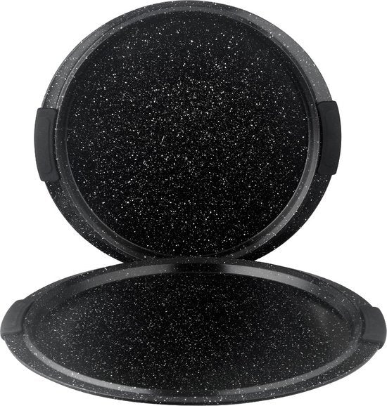 RoyaltyLine Perforated Pizza Pan Set – 43cm & 38cm
