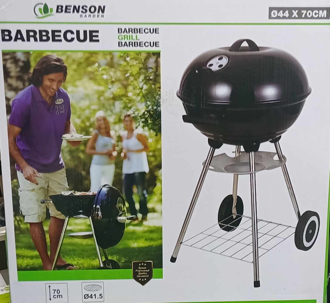 Kettle-type, barbecue, charcoal BBQ, round grill, black, BENSON GARDEN