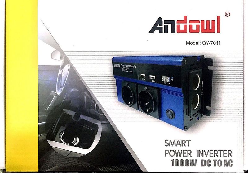 1000W, inverter, smart power, DC/AC current, battery inverter, 12v car battery, Andowl