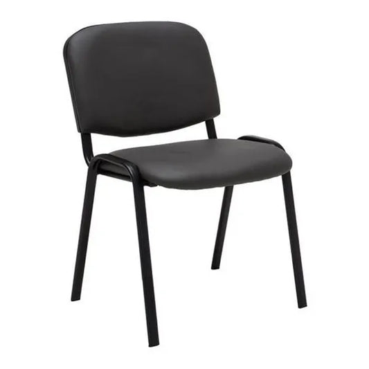 Visitor chair, pu leather, waiting area, black