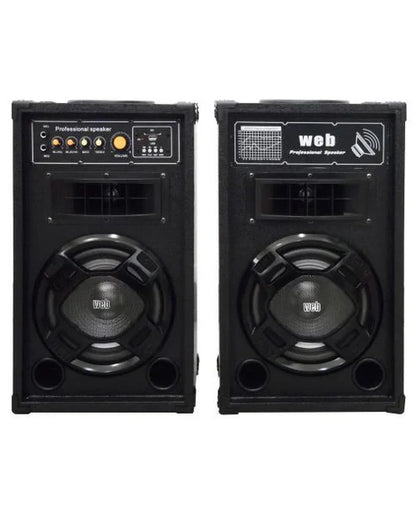 200W Amplified Acoustic Speakers Pair with USB - Black
