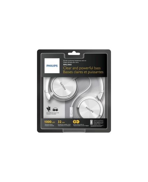 Wired, headphones, microphone, white, Philips