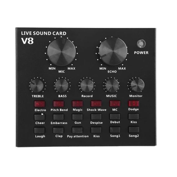 Sound Card V8 Adjustable Live Sound Card