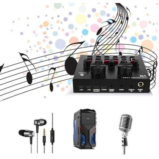 Sound Card V8 Adjustable Live Sound Card