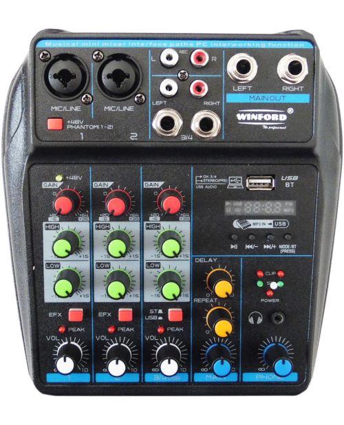 4 channels, professional, RCA mixer, plug&play