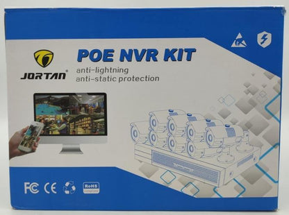 CCTV, 8 cameras, NVR POE KIT, 8 channels DVR, Jortan