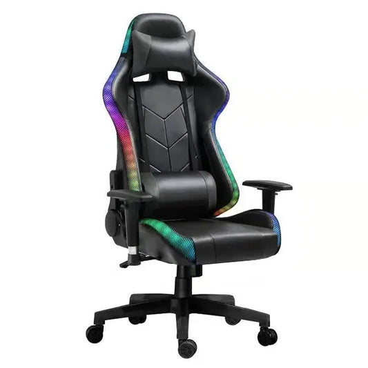 Gaming chair, RGB lighting, PU leather, adjustable armrests black, CIS