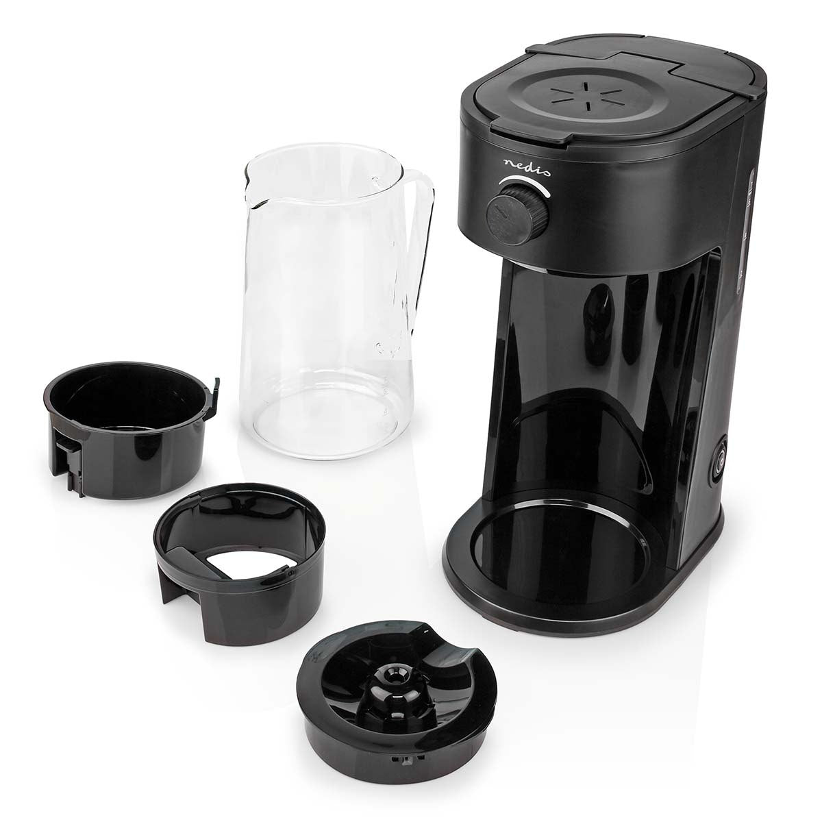 2.5LT, ice coffee maker, ice tea maker, 6 cups, filter coffee, black, Nedis