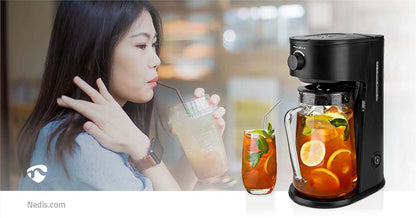 2.5LT, ice coffee maker, ice tea maker, 6 cups, filter coffee, black, Nedis