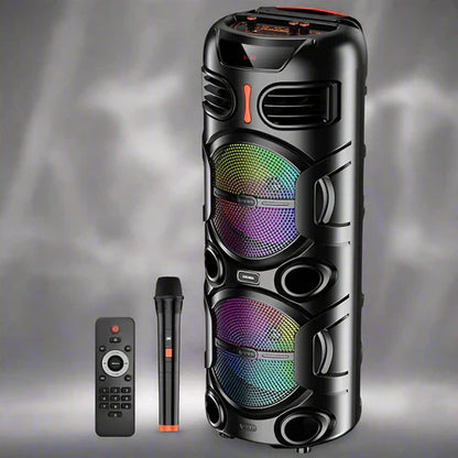 40W, rechargeable speaker, led light, microphone