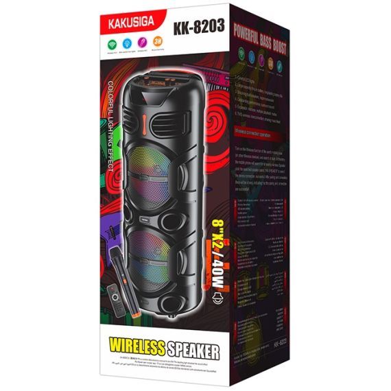 40W, rechargeable speaker, led light, microphone