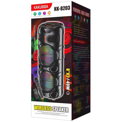 40W, rechargeable speaker, led light, microphone