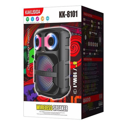 8" 10W Rechargeable Speaker LED Lights Bluetooth/FM/USB