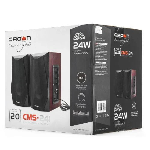 24W, audio system, PC speakers, wood, Crown Micro