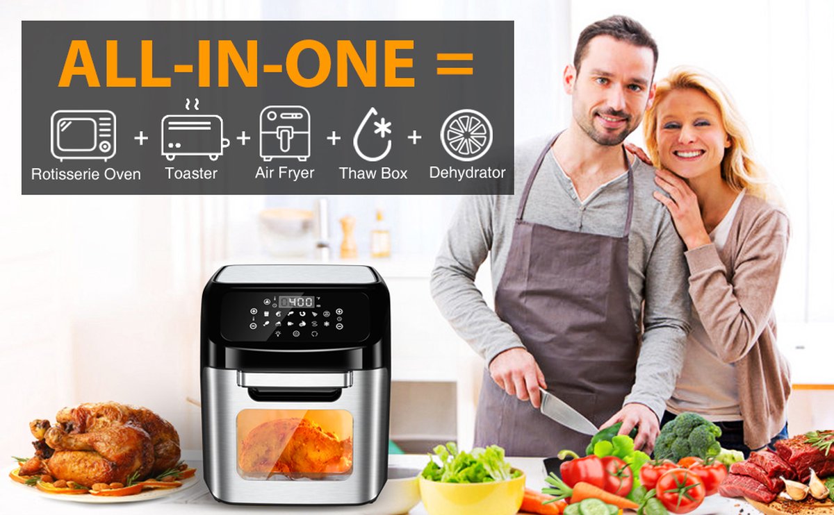 12LT, air fryer, black-silver, Royalty Line AFO1206