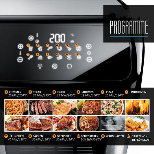 12LT, air fryer, black-silver, Royalty Line AFO1206