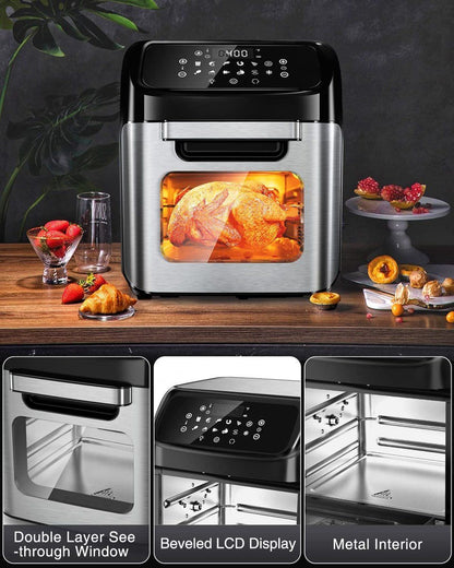 12LT, air fryer, black-silver, Royalty Line AFO1206