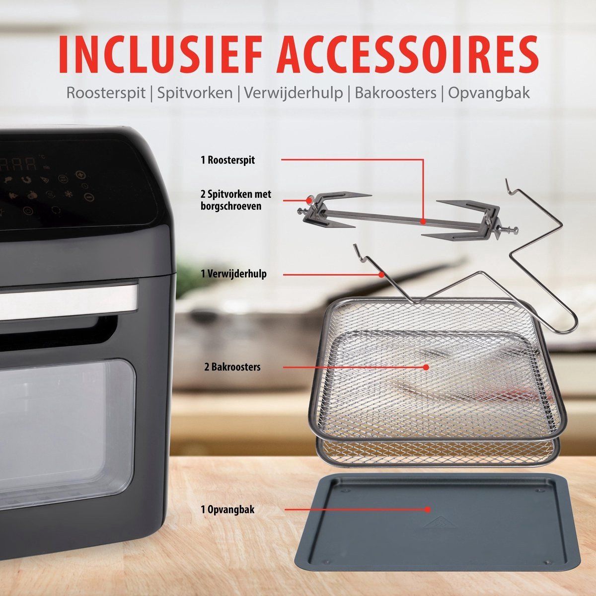 12LT, air fryer, black-silver, Royalty Line AFO1206