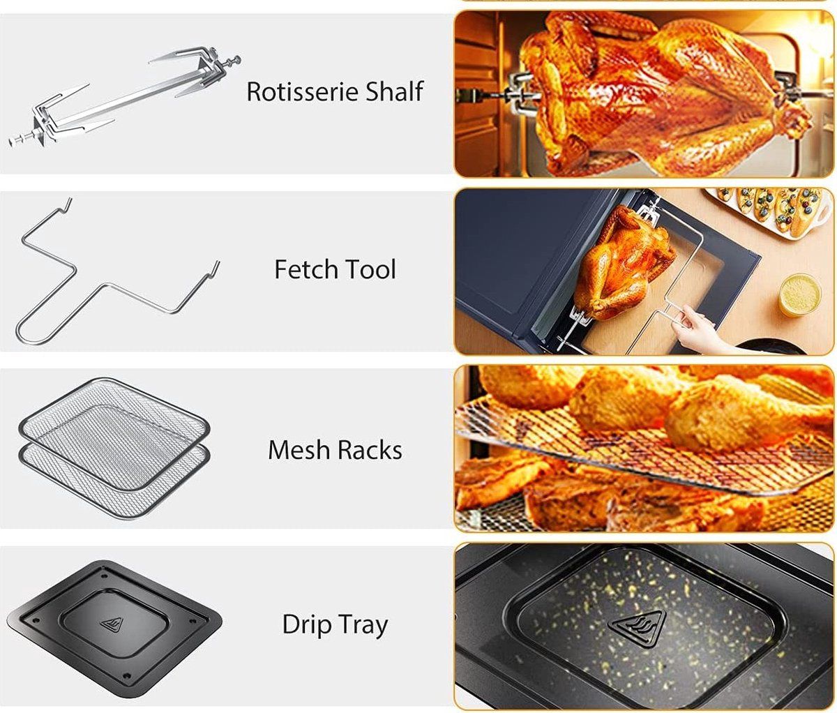 12LT, air fryer, black-silver, Royalty Line AFO1206