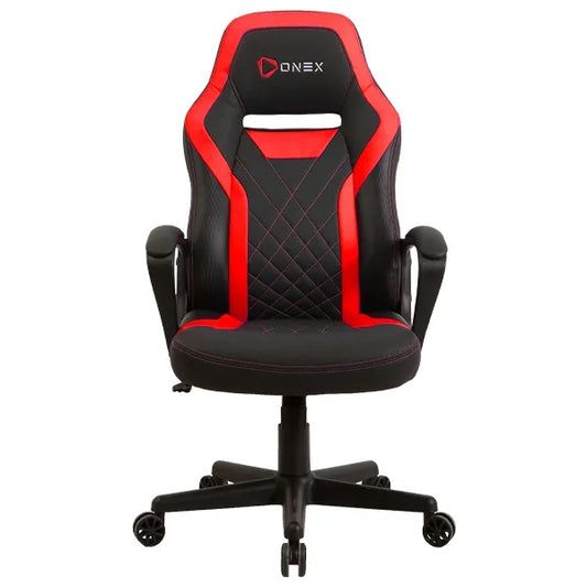 Gaming Chair, PU Leather, Up to 100kg, Fixed Armrests, Rocking function 3-18 Degrees, Black/Red