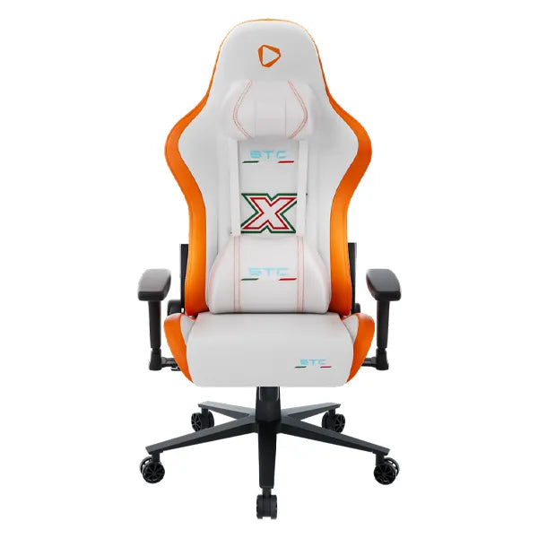 Gaming Chair, PU Leather, White/Orange, ONEX STC X Hardcore