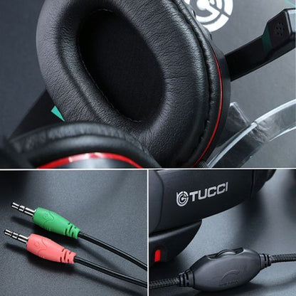 Tucci X6 gaming headset with microphone - Red color
