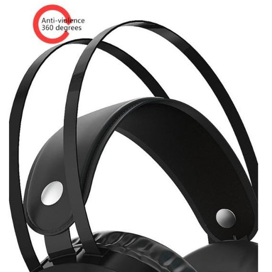Gaming headset with virtual 7.1 audio microphone with LED lighting