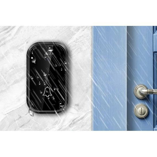Wireless Doorbell with Temperature Display, LCD, Black